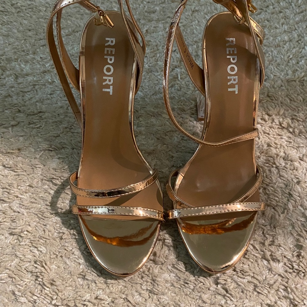 Report brand Rose Gold Platform Heels